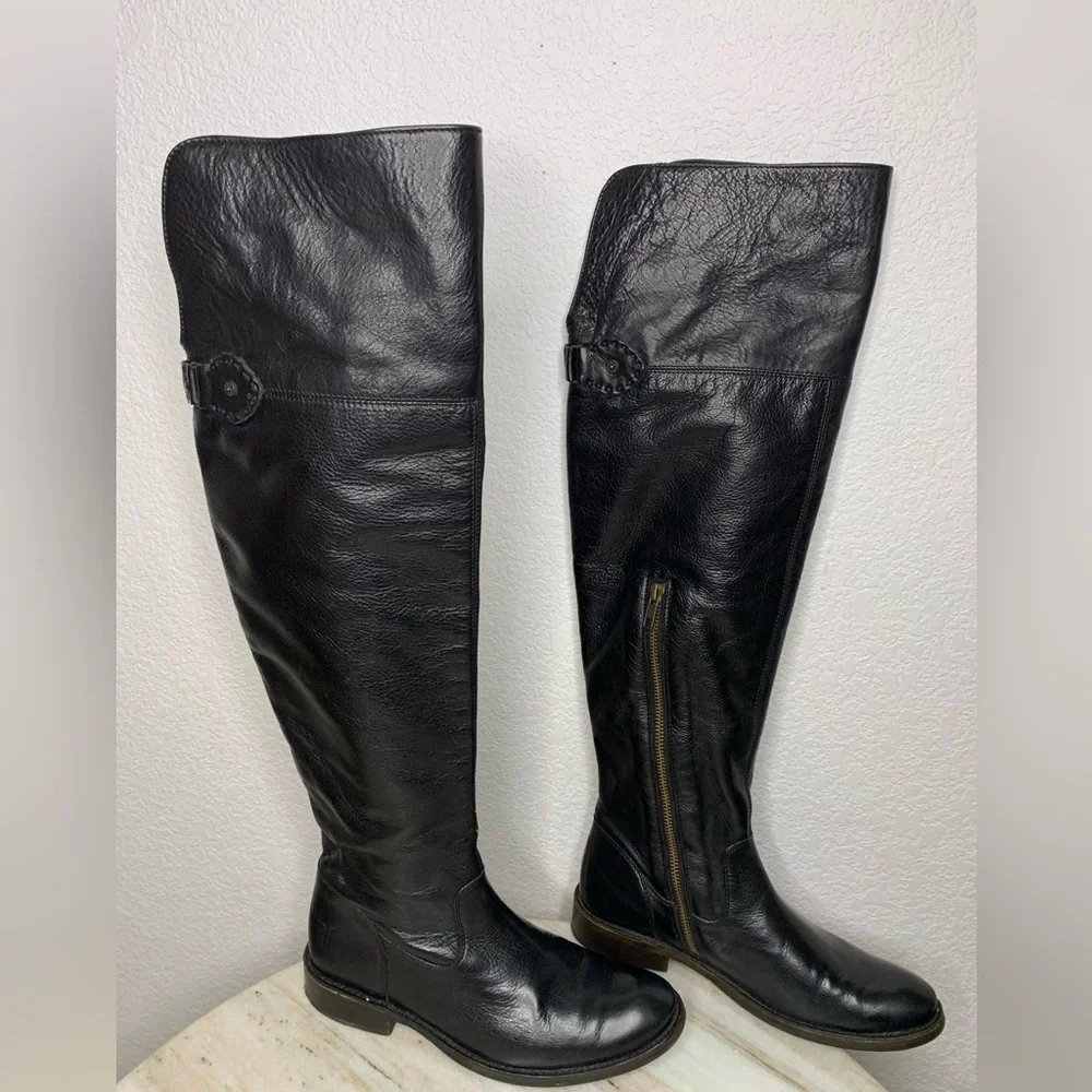 Frye boots over the knee Black sz 7 #77739 “Shirley” discontinued style